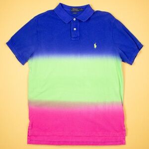 Polo Ralph Lauren Ombre Dip Dye Custom Fit Shirt Small Pony Men's Size L